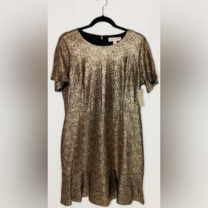 Michael Kors Large Shimmery Metallic Golden Dress.Large.